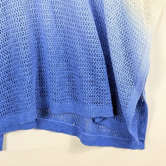 J. Jill White Blue Ombre Open Knit Swim Beach Cover Sweater Women's One Size - Picture 3 of 5